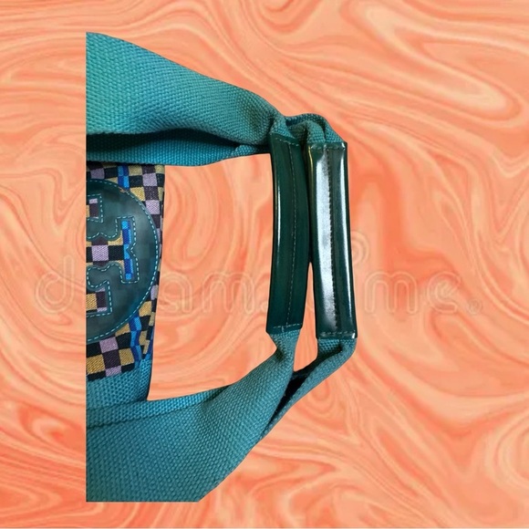 EUC TORY BURCH Teal Blue Color Block
Canvas Tote - Picture 6 of 10